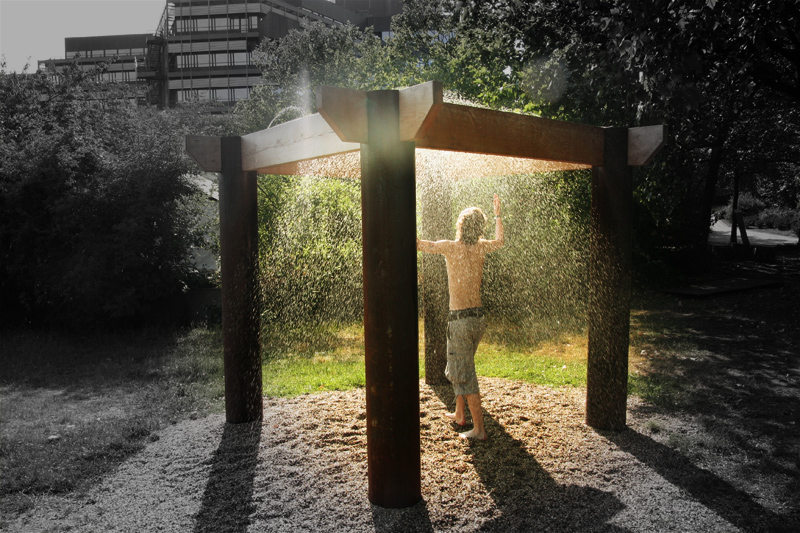 Skulptur Außenbereich Tempel Regen 