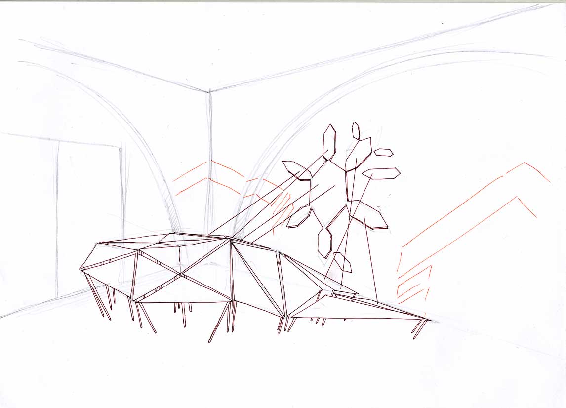 Konzeptzeichnung der Ausstellung