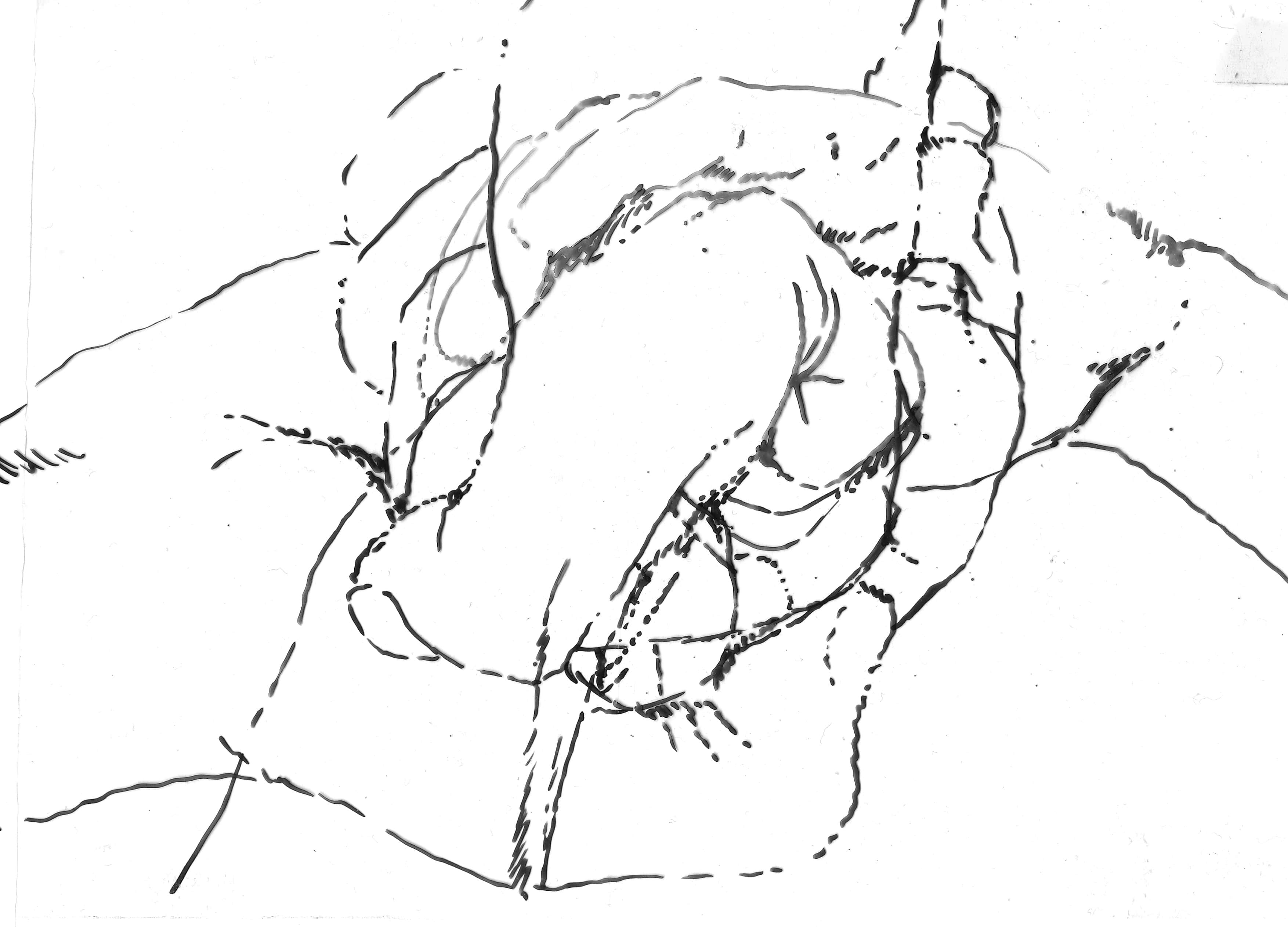 Zeichnung Drawing für Leinwandarbeit Nimm das Handtuch mit