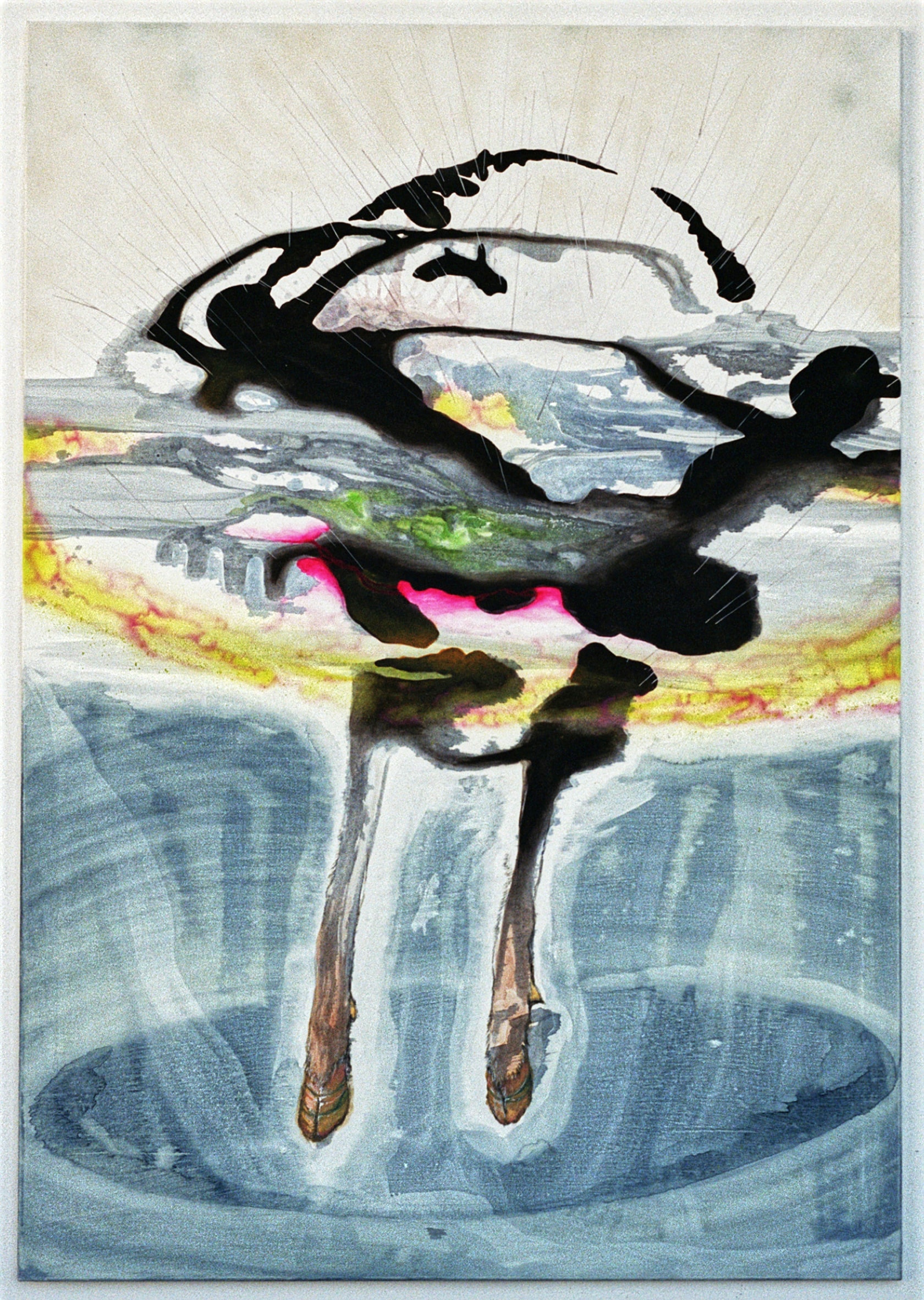 floating faunschaman figurative abstract painting on canvas