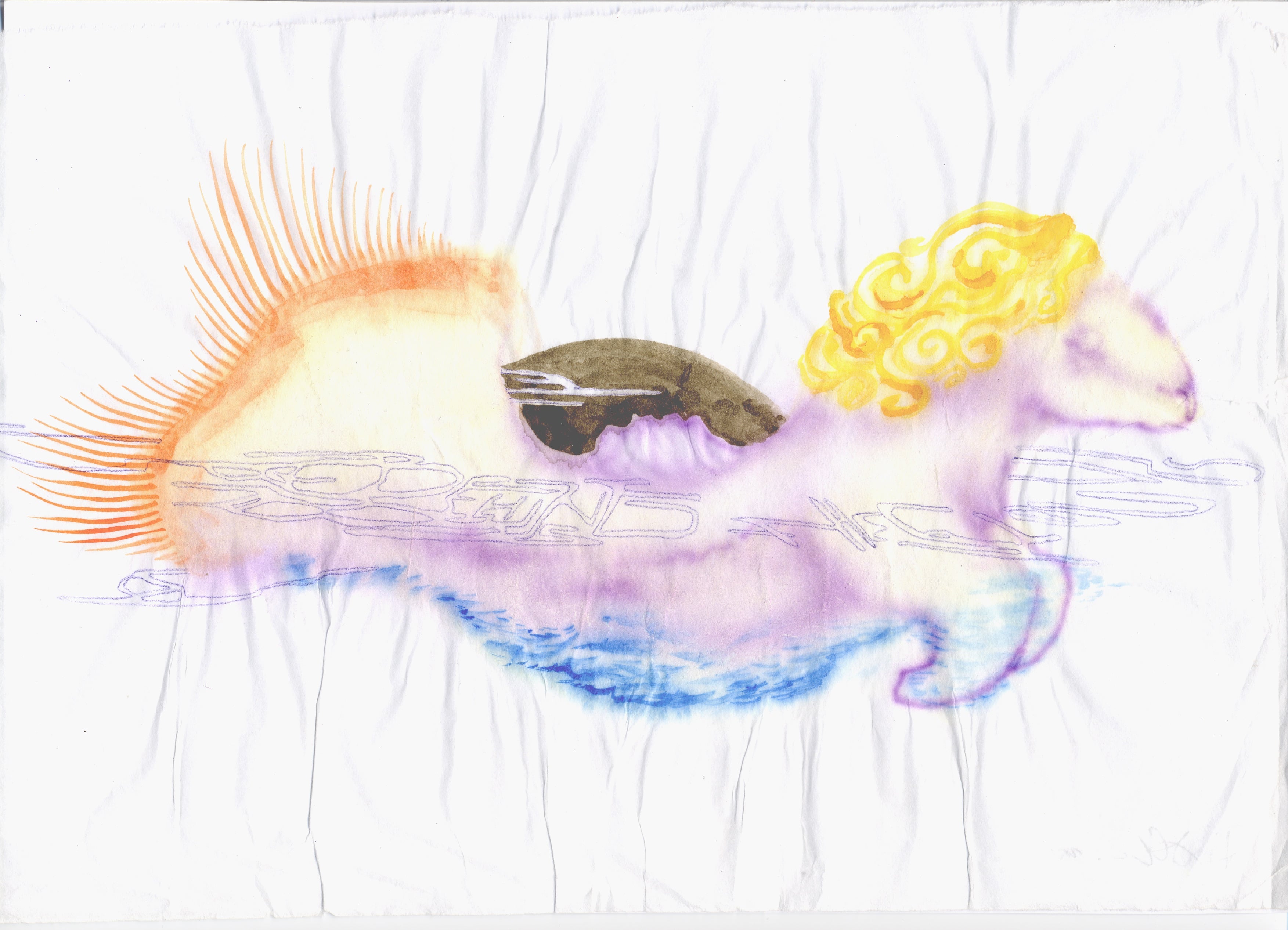 Papierarbeit Adbk München 2004, später Vorlage für Mural mit SatOne