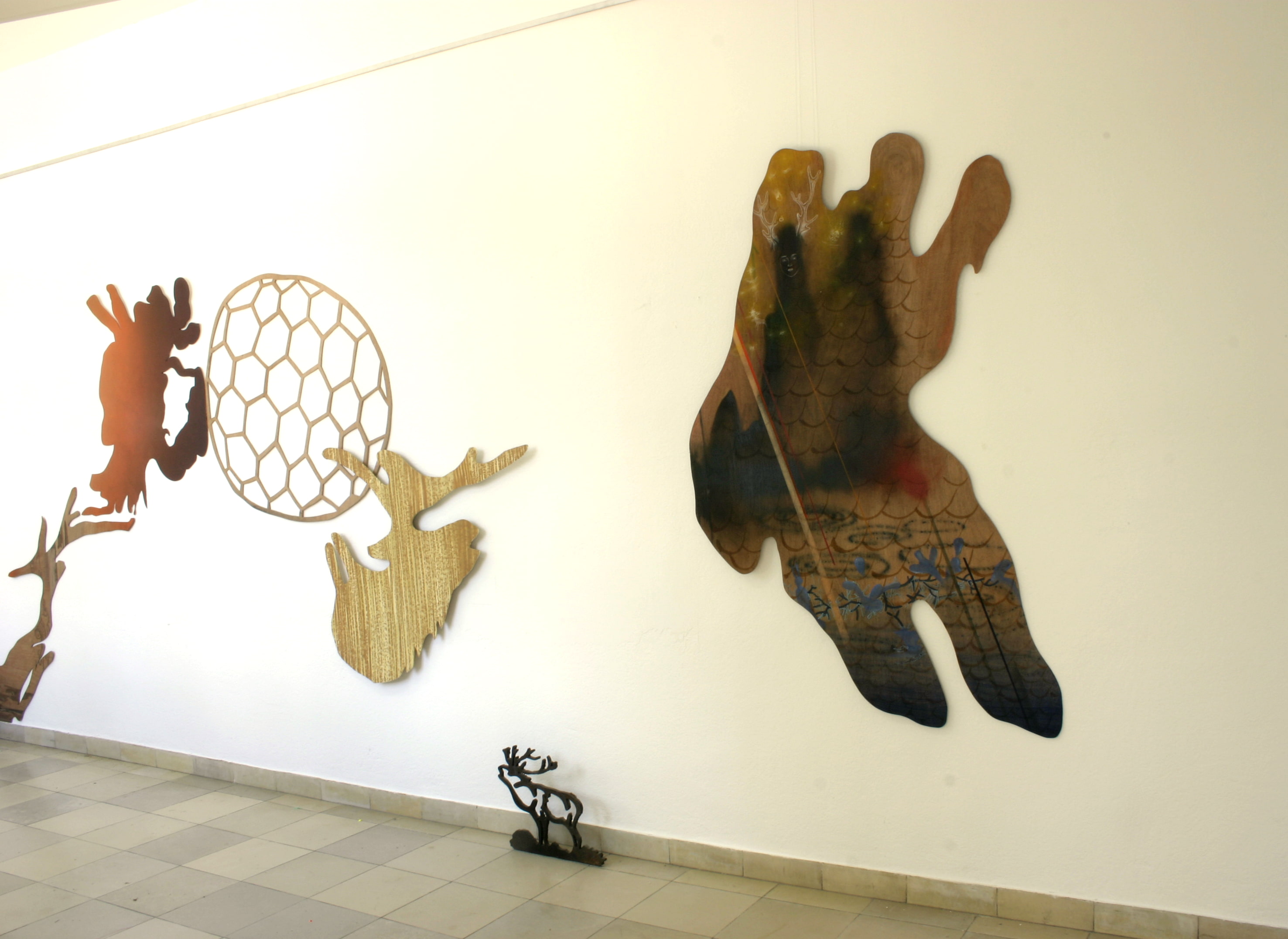 Holzmodul Cutout, später für Favoriten Ausstellung im Lenbachhaus, 2005. / Wooden module cutout, later on for the FAVORITEN show in the Lenbachhaus, 2005