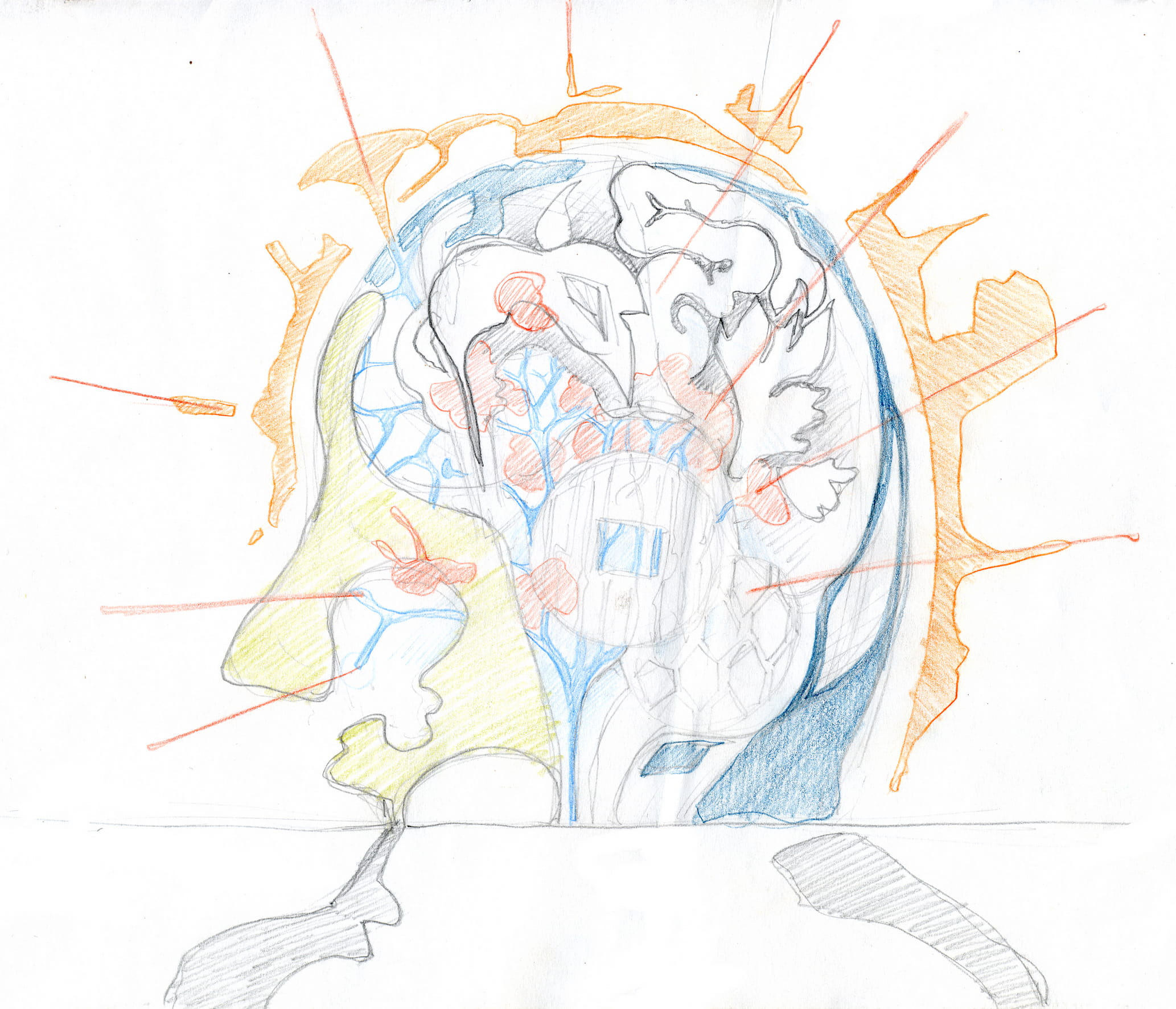 Skizze Sketch für Lenbachhaus München